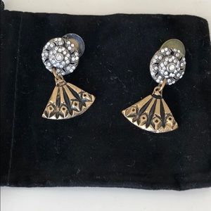 Lulu Frost crystal and vintage gold stud earrings